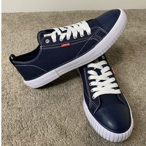 New Levi’s Men Canvas Sneaker, Navy Size 8.5